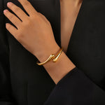 Elegant Gold Color Waterdrop Spiral Bangle Bracelet
