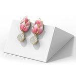 Handmade Enamel Flower Art Earrings