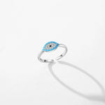 925 Sterling Silver Turquoise Eye Adjustable Ring Elegan