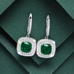 Luxury Green Crystal Drop Earrings – Women's Anniversary GiftE3801