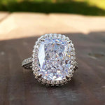 Fashion Female Rings 925 Sterling Silver Shining Big Square 4 Claw Inlaid Zircon Rings for Women Banquet Wedding Jewelry Gift