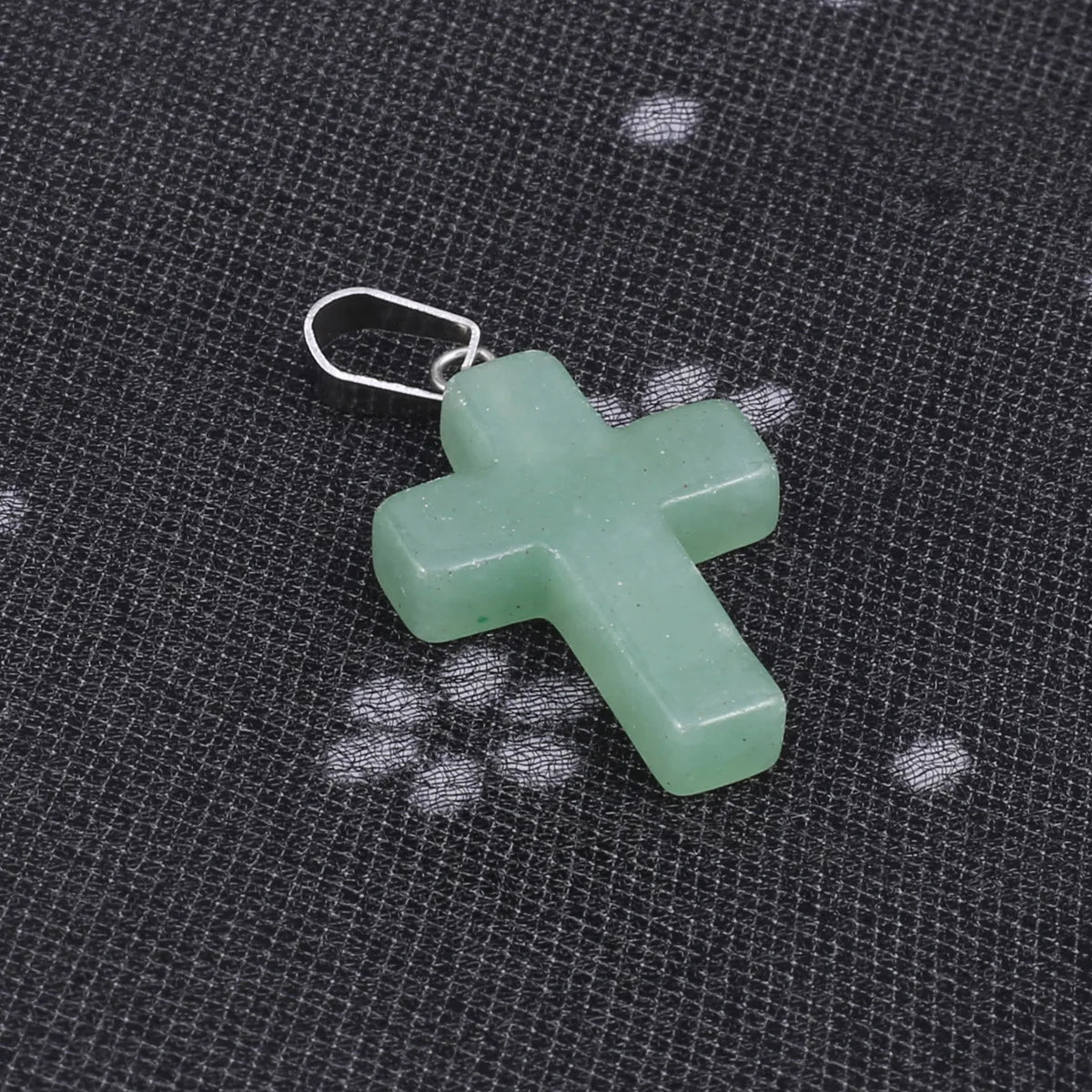 1pcs Fashion Natural Stone Pendant Only CrossGreen Aventurine