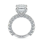 Luxury Princess Silver Color Designer Engagement Ring