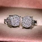 Fashion Gold Color Iced Out Square Bling Stud EarringT340 1