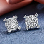 Fashion Gold Color Iced Out Square Bling Stud Earring