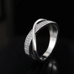 Two-Tone 925 Silver Cross Ring with Zircon