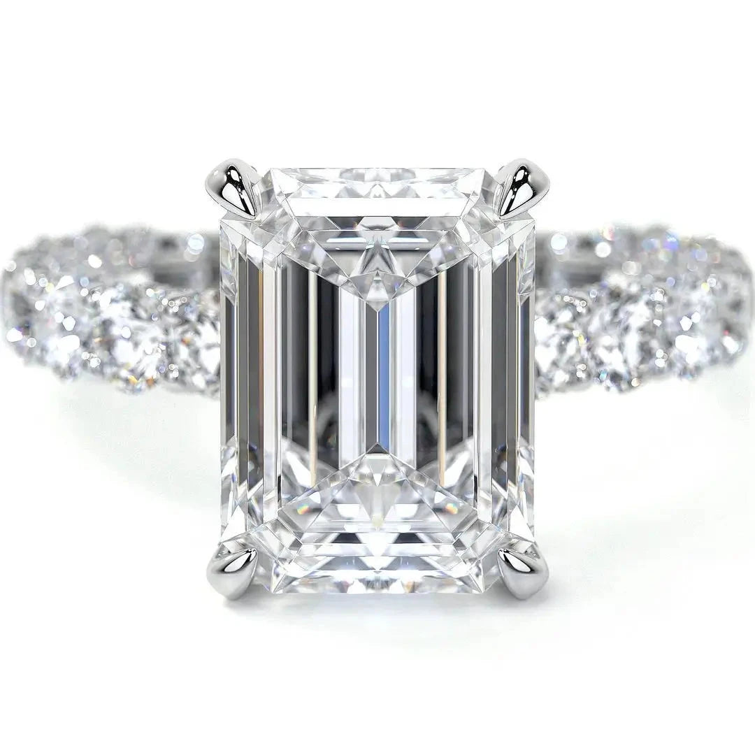 Luxury Princess Silver Color Designer Engagement Ring