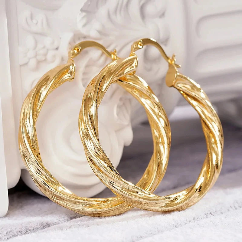 European and American Geometric Ring Earrings