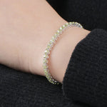 925 Sterling Silver Peridot Tennis Bracelet