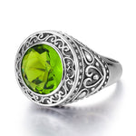 Gothic Design Peridot 925 Sterling Silver Ring0