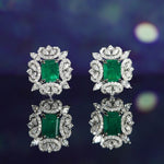 Emerald Leaf Stones Stud EarringsEarrings