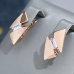 Geometric Drop Earrings For Women 585 Rose Gold ColorROSE GOLD COLOR