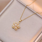 Shiny Zircon Spin Flower Necklace for WomenNC24Y0051-2