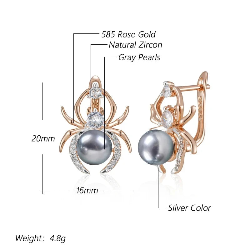Spider 585 Rose Gold Color Earrings