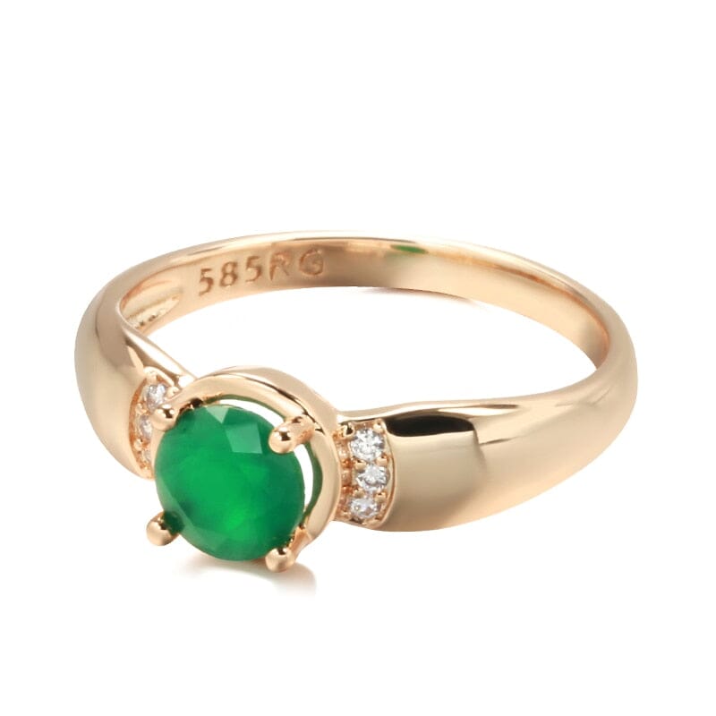 Circle Cut Emerald Gold RingRing7