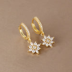 Luxury Stainless Steel Star Dangle Earrings For Womengold-white-2PCS