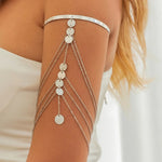 Boho Crystal Pendant Cuff Open BanglesSilver Color 4CHINA