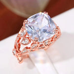 Beautiful Hollow CZ Ring – Rose Gold & Silver