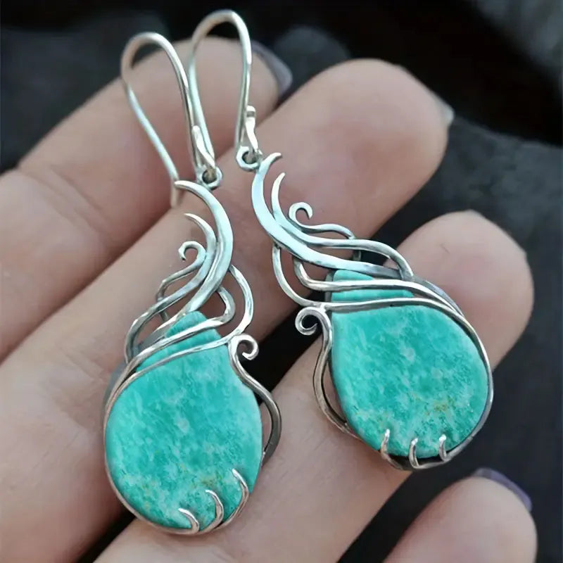 Vintage Earrings Imitation Turquoise BohemianEW790