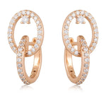 Shiny Natural Zircon Pierced Earrings For Women 585 Rose GoldROSE GOLD COLORCHINA