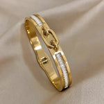 Gold-Plated Stainless Steel Diamond Bracelet
