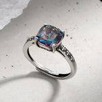 925 Sterling Silver Square Crystal Adjustable Rings For Women Wedding Luxury Fine jewelry GaaBou