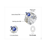 2 Pcs Oval 2.8ct Sapphire 925 Sterling Silver RingsRing