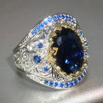 Retro Vintage Two-Tone Zircon Ring