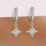 Luxury Stainless Steel Star Dangle Earrings For Womensilver-white-2PCS 4