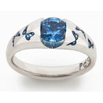 Butterfly Ring Silver Color Inlaid White Stone for WomenDG135015