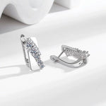 925 Silver Square Zircon Tennis Earrings for Women