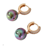 Golden Pearl Dangle & Zircon Drop Earrings for Women