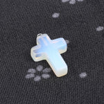 1pcs Fashion Natural Stone Pendant Only CrossOpal