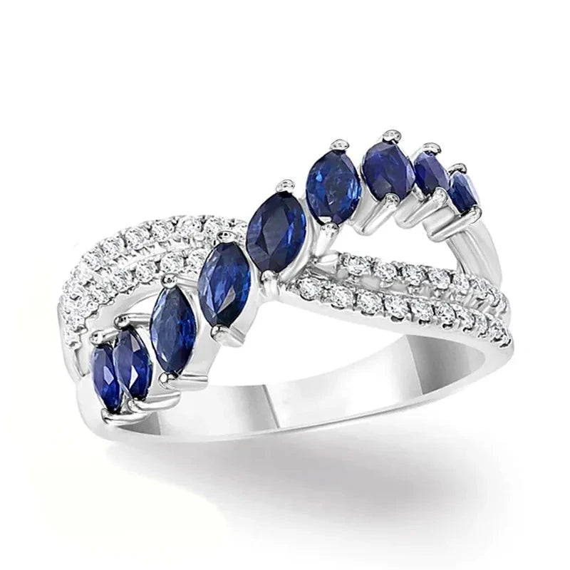 Crossover Cubic Zirconia Ring for WomenQ3506