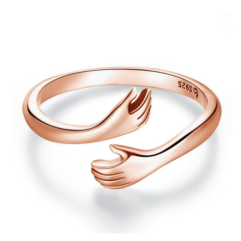 Hug Ring - 925 Sterling Silver Adjustable - Warmth and LoveRingRose Gold