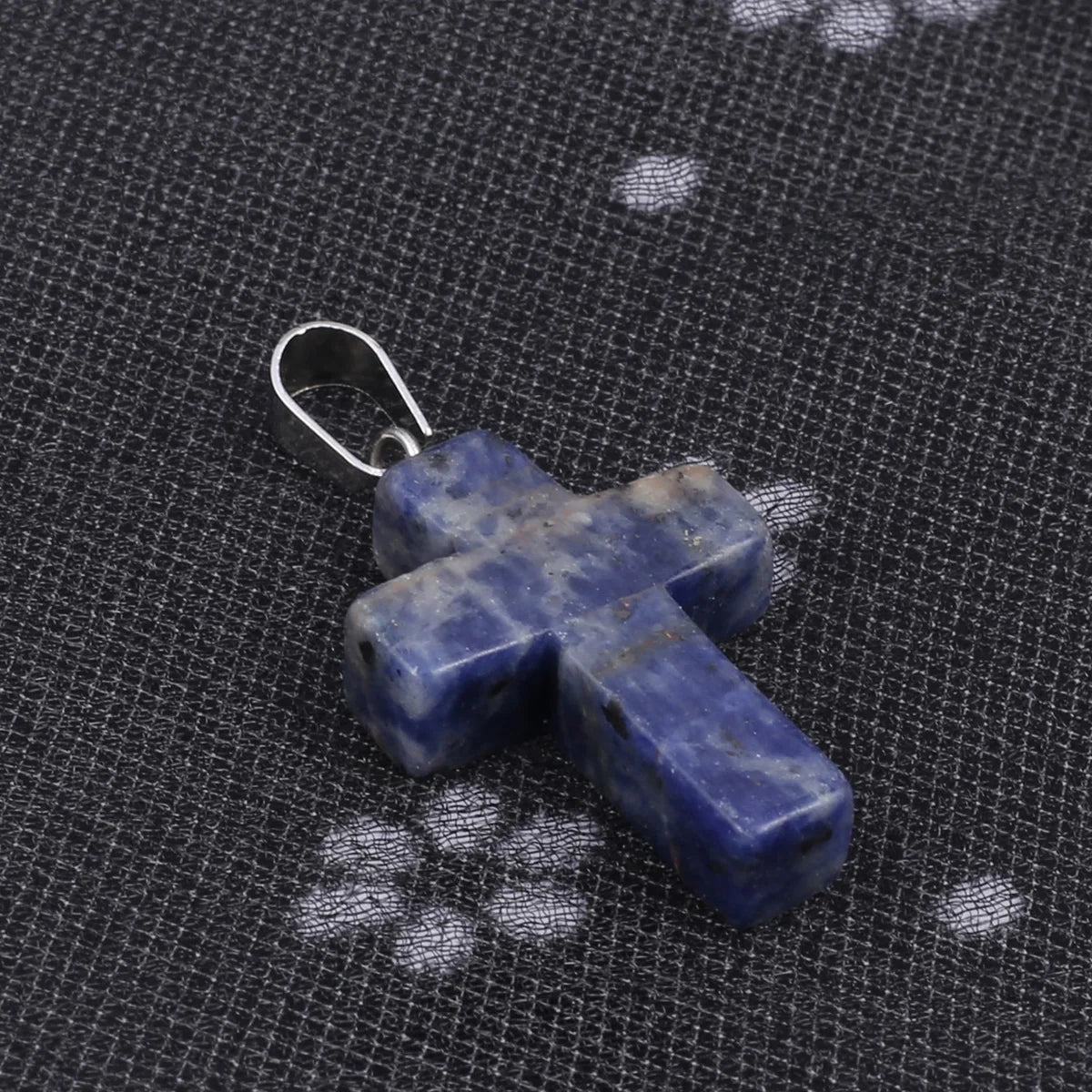 1pcs Fashion Natural Stone Pendant Only CrossLapis Lazuli