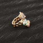 Clothed Teddy Bear ring original zircon