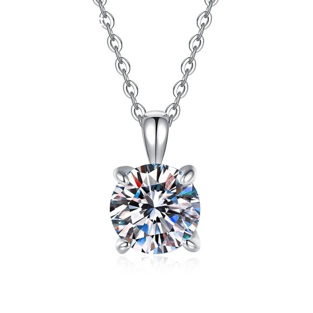 925 Silver Crystal Zircon Necklace for Women