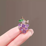 Purple Green Crystal Zircon Grape Brooch