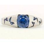 Butterfly Ring Silver Color Inlaid White Stone for Women