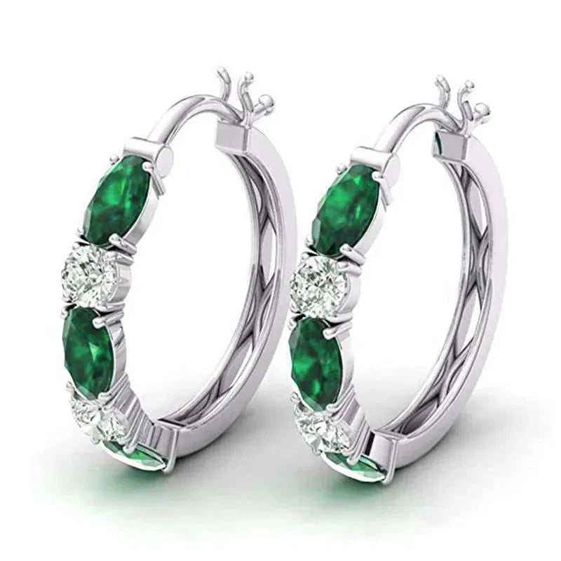 925 Sterling Silver CZ Hoop Earrings for Women65866