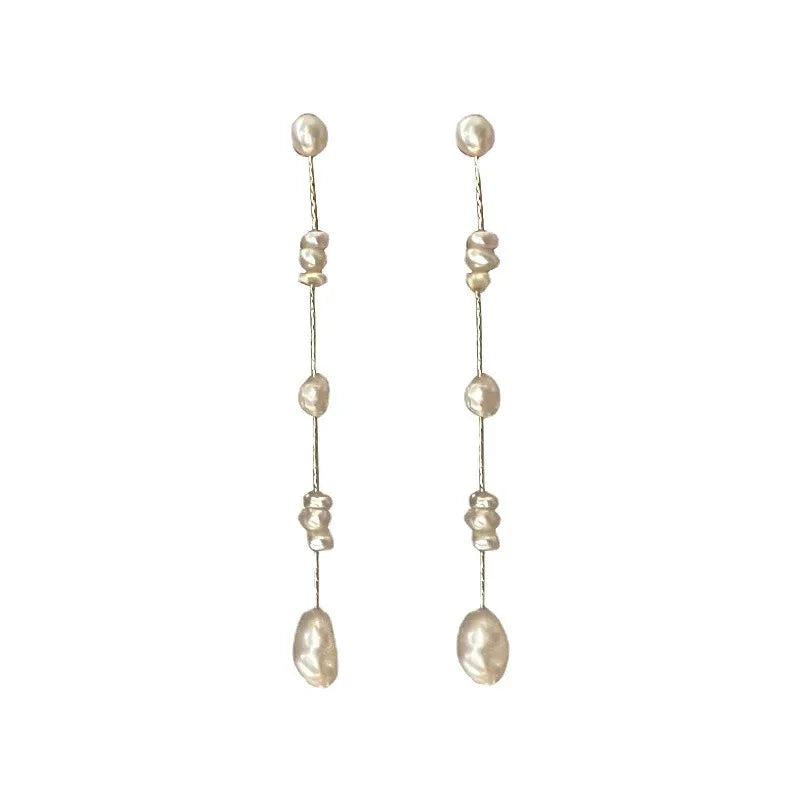 Baroque Freshwater Pearl Dangle EarringsGold-color