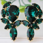 Luxury Green Crystal Drop Earrings – Women's Anniversary Gift