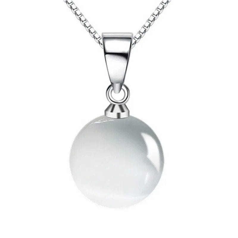 Circle Drop Opal Pendant NecklaceNecklace