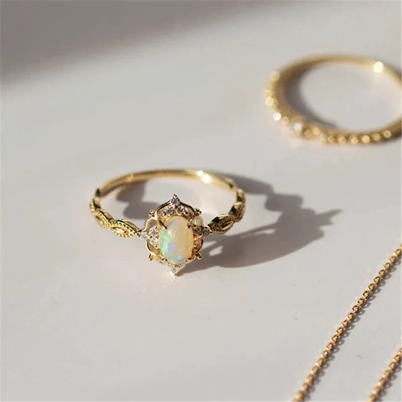 Opal Zircon Ring Luxury