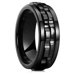 Titanium Steel Rotating Fidget Ring For MenMen's Ring9Black