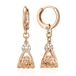 Wbmqda Fashion Hollow Drop Earrings For Women 585 Rose Gold Color With White Natural Zircon Ethnic Wedding Fine Jewelry GiftROSE GOLD COLOR