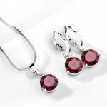 925 Sterling Silver Crystal Set – Necklace & Earringsred