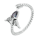 WOSTU 925 Sterling Silver Pisces Zodiac Open Ring Aries Sagittarius Cancer Lucky for Women Birthday Fine Jewelry GiftFIR1151-E