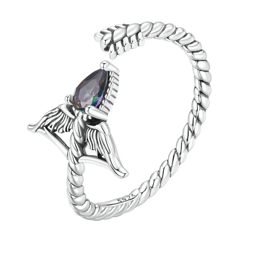 WOSTU 925 Sterling Silver Pisces Zodiac Open Ring Aries Sagittarius Cancer Lucky for Women Birthday Fine Jewelry GiftFIR1151-E